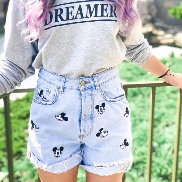 mickey high waisted shorts